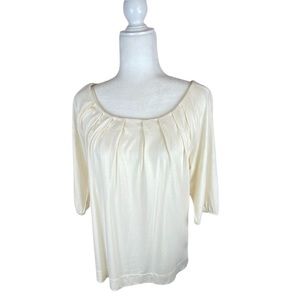 a.n.a. Pleated neck top